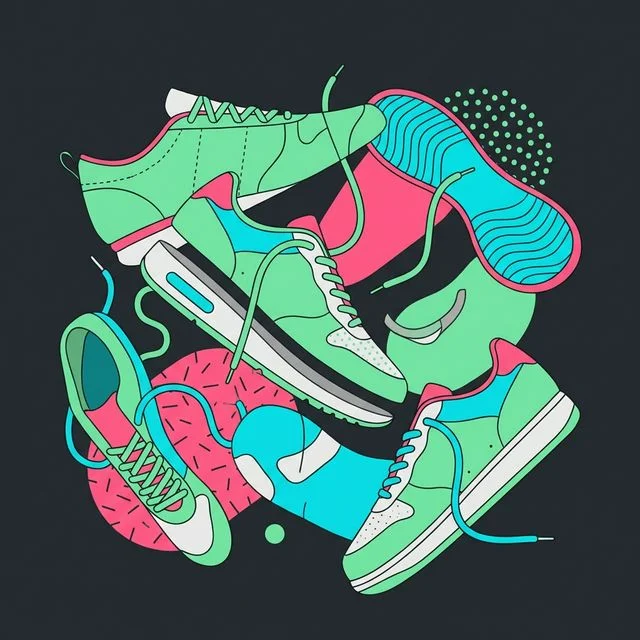 Ilustración de zapatillas de marca